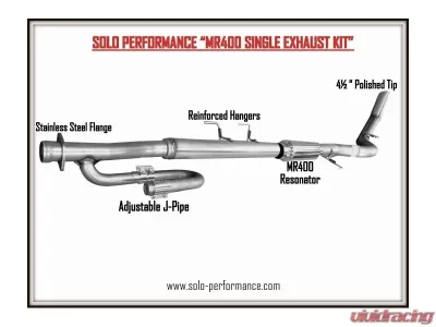 Solo Performance MR400 Single 4" Catback Exhaust System (145" Wheel Base) Ford F-150 2011-2014 - 993166SL