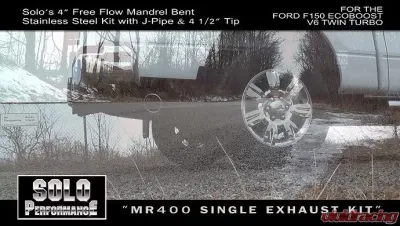 Solo Performance MR400 Single 4" Catback Exhaust System (145" Wheel Base) Ford F-150 2011-2014 - 993166SL