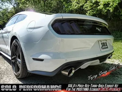 Solo Performance Turbo Back Exhaust System (Black Tips) Ford Mustang Ecoboost 2015-2022 - 993178BK