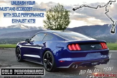 Solo Performance Turbo Back Exhaust System (Black Tips) Ford Mustang Ecoboost 2015-2022 - 993178BK