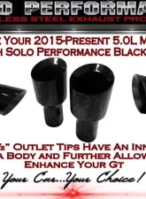 Solo Performance Axle-Back-XV Exhaust System (Black Tips) Ford Mustang GT 2015-2022                                     - 993181BK - Image 5
