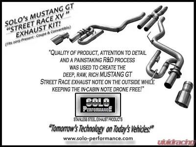 Solo Performance Street-Race-XV Catback Exhaust System (Black Tips) Ford Mustang GT 2015-2022 - 993183BK