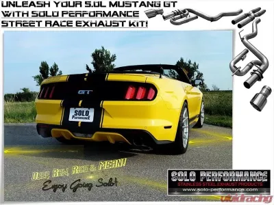 Solo Performance Street-Race-XV Catback Exhaust System (Black Tips) Ford Mustang GT 2015-2022 - 993183BK