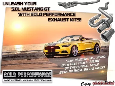 Solo Performance Street-Race-XV Catback Exhaust System (Black Tips) Ford Mustang GT 2015-2022 - 993183BK