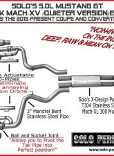 Solo Performance Mach-XV Catback Exhaust System Ford Mustang GT 2015-2022                                     - 993185SL - Image 2