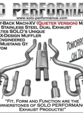 Solo Performance Mach-XV Catback Exhaust System Ford Mustang GT 2015-2022                                     - 993185SL - Image 3
