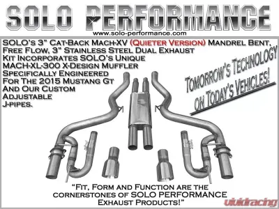 Solo Performance Mach-XV Catback Exhaust System Ford Mustang GT 2015-2022 - 993185SL
