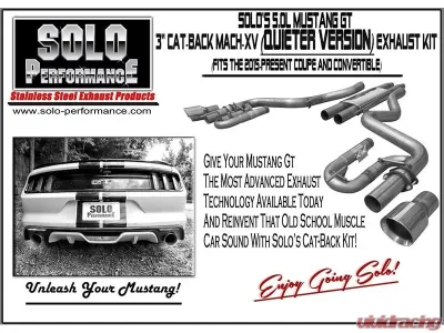 Solo Performance Mach-XV Catback Exhaust System Ford Mustang GT 2015-2022 - 993185SL