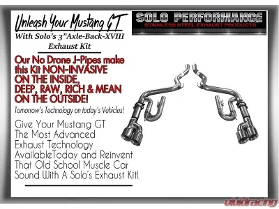 Solo Performance Axle-Back Exhaust System Ford Mustang GT 2018+ - 993191SL