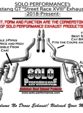 Solo Performance Street-Race-XVIII Exhaust System (Black Tips) Ford Mustang GT 2018+                                     - 993197BK - Image 4