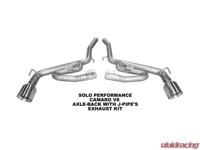 Solo Performance Axle-Back w/ J-Pipes Exhaust Kit Chevrolet Camaro SS V8 Coupe AT/MT 2010-2015 - 993905SL