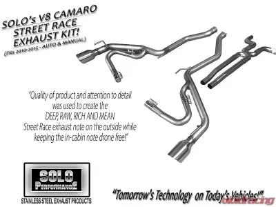 Solo Performance Street Race Catback Exhaust Kit Chevrolet Camaro SS V8 2010-2015 - 993927SL
