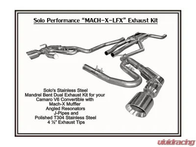Solo Performance Mach-X-LFX w/ J-Pipes Catback Exhaust Kit Chevrolet Camaro V6 2010-2015 - 993961SL