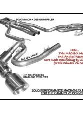 Solo Performance Mach-X-LFX w/ J-Pipes Catback Exhaust Kit Chevrolet Camaro V6 2010-2015                                     - 993961SL - Image 4