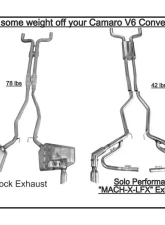 Solo Performance Mach-X-LFX w/ J-Pipes Catback Exhaust Kit Chevrolet Camaro V6 2010-2015                                     - 993961SL - Image 5