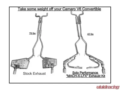 Solo Performance Mach-X-LFX w/ J-Pipes Catback Exhaust Kit Chevrolet Camaro V6 2010-2015 - 993961SL
