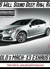 Solo Performance Street-Race-X3-XF Catback 3" Exhaust Kit Chevrolet SS 2014-2018                                     - 993986SL - Image 3