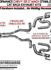 Solo Performance Mach-X3-XF Catback 3" Exhaust Kit Chevrolet SS 2014-2018                                     - 993987SL - Image 2
