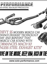 Solo Performance Mach-XF Exhaust Kit w/ Standard Dual Outlet Tips Chevrolet SS 2014-2018                                     - 993990SL - Image 4