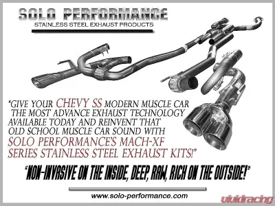 Solo Performance Mach-XF Exhaust Kit w/ Standard Dual Outlet Tips Chevrolet SS 2014-2018 - 993990SL