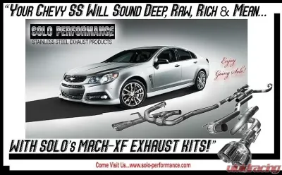 Solo Performance Mach-XF Exhaust Kit w/ Standard Dual Outlet Tips Chevrolet SS 2014-2018 - 993990SL