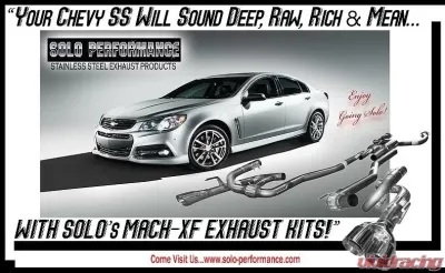 Solo Performance Mach-Shorty-Balanced-XF Exhaust Kit w/ Standard Dual Outlet Tips Chevrolet SS 2014-2018 - 993996SL