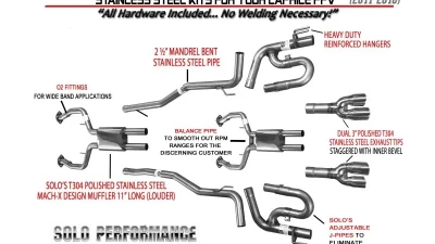 Solo Performance Mach-Shorty-Balanced Catback Exhaust Kit Chevrolet Caprice PPV 2011-2018                                     - 993997SL - Image 2
