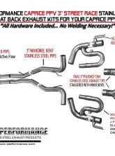 Solo Performance 3" Street-Race-X3 Catback Exhaust Kit Chevrolet Caprice PPV 2011-2018                                     - 994001SL - Image 2