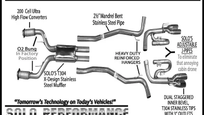 Solo Performance 2.5" Solo Mach Kit w/ Cats to Kook's (Standard Pipe) Pontiac G8 V8 2008-2009                                     - 994190WC - Image 2