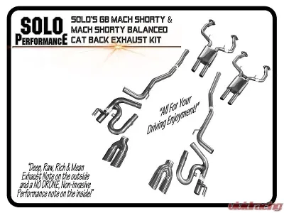 Solo Performance Mach-Shorty Catback Exhaust System Pontiac G8 V8 2008-2009 - 994194SL