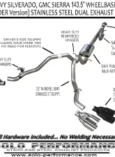 Solo Performance Mach-40 Catback Dual Exhaust Kit w/ Black Tips Chevrolet Silverado 5.3L 2014-2018                                     - 994340BK - Image 2