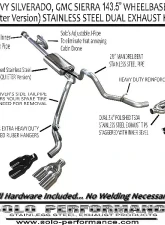 Solo Performance Mach-44 Catback Dual Exhaust Kit w/ Standard Tips Chevrolet Silverado 5.3L 2014-2018                                     - 994344SL - Image 2