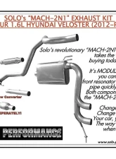 Solo Performance Mach-2N1 Catback Exhaust System Hyundai Veloster NA 2012-2015                                     - 994916SL - Image 4