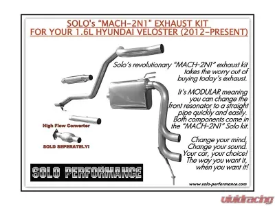 Solo Performance Mach-2N1 Catback Exhaust System Hyundai Veloster NA 2012-2015 - 994916SL