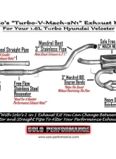 Solo Performance V-Mach 2N1 Modular Catback Exhaust System Hyundai Veloster Turbo 2012-2015                                     - 994935SL - Image 3