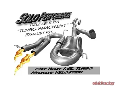 Solo Performance V-Mach 2N1 Modular Catback Exhaust System Hyundai Veloster Turbo 2012-2015 - 994935SL