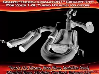 Solo Performance V-Mach 2N1 Modular Catback Exhaust System Hyundai Veloster Turbo 2012-2015 - 994935SL