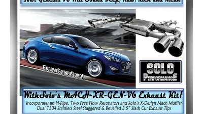 Solo Performance Mach-XR-Gen-V6 Catback Exhaust System Hyundai Genesis NA 2010-2014                                     - 994976SL - Image 5