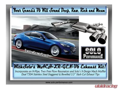 Solo Performance Mach-XR-Gen-V6 Catback Exhaust System Hyundai Genesis NA 2010-2014 - 994976SL