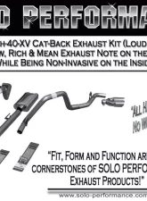 Solo Performance Mach-40-XV Dual Catback Exhaust System - Louder Version (157" Wheel Base) Ford F-150 5.0L 2015-2019                                     - 998170SL - Image 2