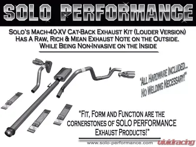 Solo Performance Mach-40-XV Dual Catback Exhaust System - Louder Version (157" Wheel Base) Ford F-150 5.0L 2015-2019 - 998170SL