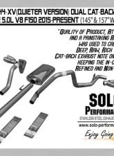 Solo Performance Mach-44-XV Dual Catback Exhaust System - Quieter Version (145" Wheel Base) Ford F-150 5.0L 2015-2019                                     - 998144SL - Image 5