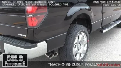Solo Performance Mach-X-V8 Dual Catback Exhaust Kit (157" Wheel Base) Ford F-150 2011-2014 - 998157SL