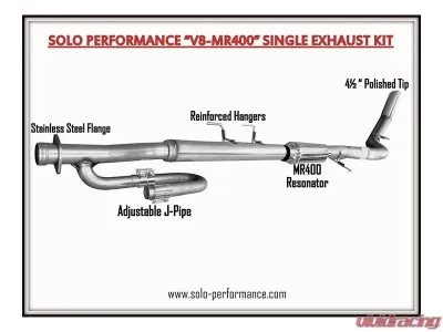 Solo Performance MR400 Single 4" Catback Exhaust Kit (145" Wheel Base) Ford F-150 2011-2014 - 998166SL