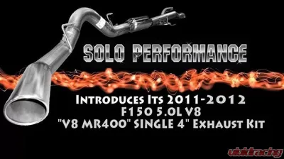 Solo Performance MR400 Single 4" Catback Exhaust Kit (145" Wheel Base) Ford F-150 2011-2014 - 998166SL
