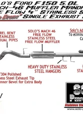 Solo Performance Mach-46 Single 4" Catback Exhaust Kit (157" Wheel Base) Ford F-150 V8 2011-2014                                     - 998169SL - Image 2