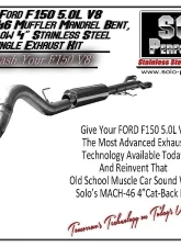 Solo Performance Mach-46 Single 4" Catback Exhaust Kit (157" Wheel Base) Ford F-150 V8 2011-2014                                     - 998169SL - Image 3