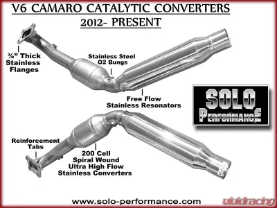 Solo Performance Ultra High Flow Converter Chevrolet Camaro V6 LFX 2012-2015 - C23925 - C23926