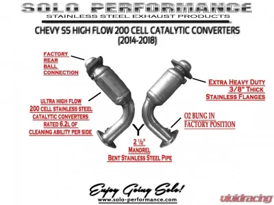 Solo Performance Ultra High Flow Converters Chevrolet SS 2014-2018 - C23986 & C23987
