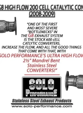Solo Performance 3" Ultra High Flow Converters Pontiac G8 V8 2008-2009                                     - C24110 - C24111 - Image 3